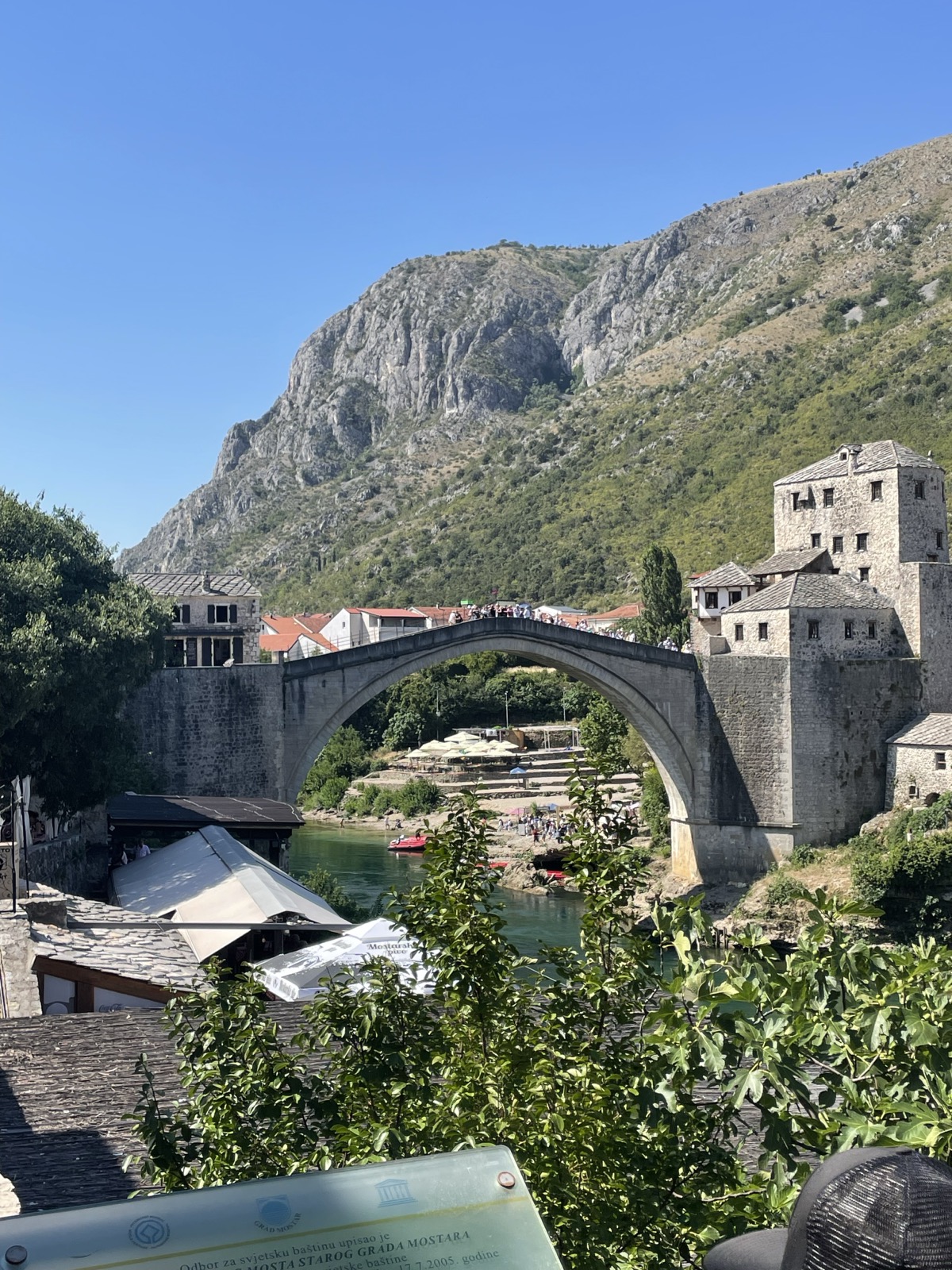 Stari Most, the Old Bridge in Mostar, arching over the Neretva River.